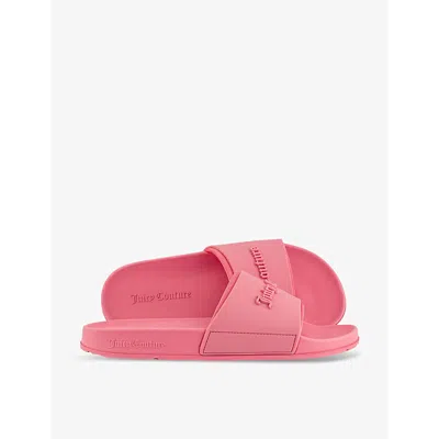 Juicy Couture Womens Pink Lemonade Breanna Logo-embossed Rubber Sliders
