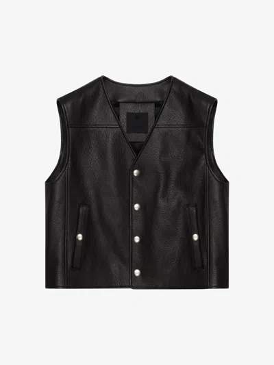 Givenchy Waistcoat In Leather In Black