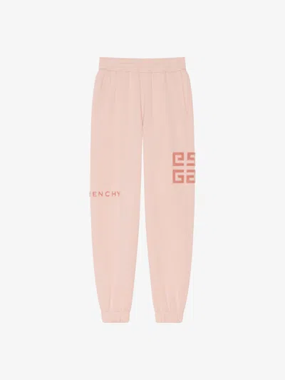 Givenchy 4g Slim Fit Jogger Trousers In Tufted Fleece In Pink