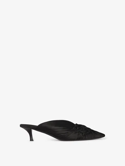 Givenchy Twist Mules In Satin In Black