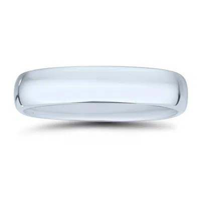 Sselects Platinum 5mm Domed Comfort Fit Wedding Band In Silver