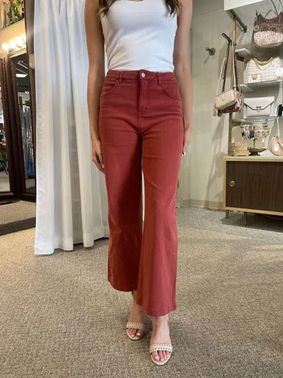 Entro Wide Leg Pants In Rust In Red