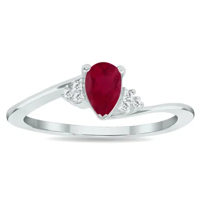 Sselects Women's Ruby And Diamond Tierra Ring In 10k White Gold