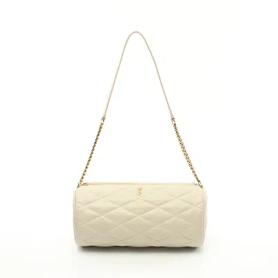 Saint Laurent Sade Small Tube Bag Chain Shoulder Bag Leather Off In White