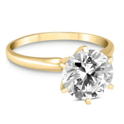 Sselects Premium Quality - 1 Carat Diamond Solitaire Ring In 14k Yellow Gold E-f Color, Si1-si2 Clarity