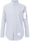 THOM BROWNE Embroidery Patch Armband Button Down Point Collar Shirt In Blue Oxford,MWL220E0258112305294