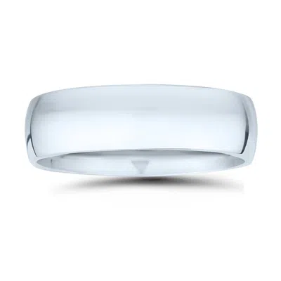Sselects Platinum 7mm Domed Comfort Fit Wedding Band In Silver