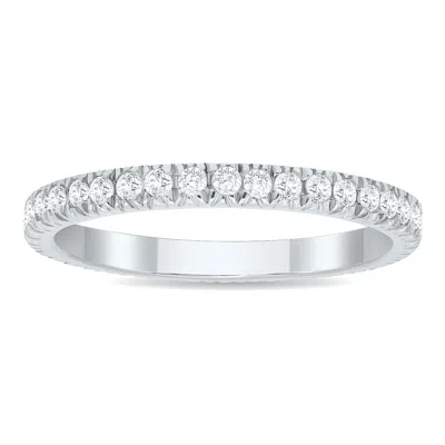 Sselects 1/2 Carat Tw Diamond Eternity Wedding Band In 10k White Gold