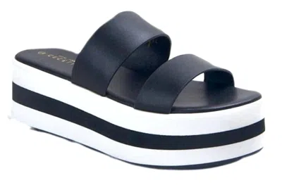 Cecelia New York King Slide Sandal In Black/white