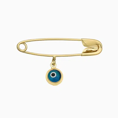 Pori Jewelry 14k Gold Paperclip With Dangling Evil Eye Versatile Pin Pendant Or Earring
