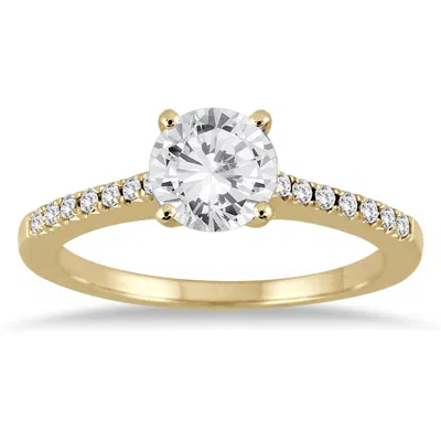 Sselects Ags Certified 1 1/10 Carat Tw Diamond Ring In 14k Yellow Gold J-k Color, I2-i3 Clarity