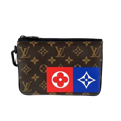 Pre-owned Louis Vuitton Pochette Zippée Canvas Clutch Bag () In Brown