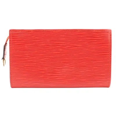 Pre-owned Louis Vuitton Pochette Leather Clutch Bag () In Red