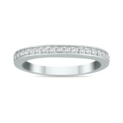 Sselects 1/4 Carat Tw Diamond Wedding Band In 14k White Gold