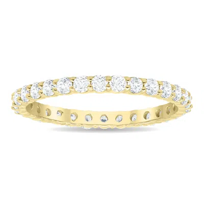 Sselects 1 Carat Tw Thin Low Set Diamond Eternity Band In 10k Yellow Gold