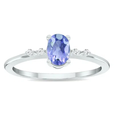 Sselects Women's Tanzanite And Diamond Sparkle Ring In 10k White Gold