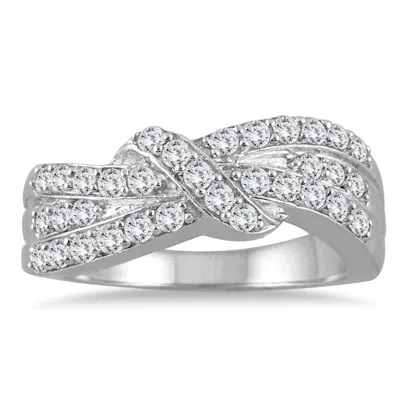 Sselects 1/2 Carat Tw Diamond Knot Ring In 10k White Gold