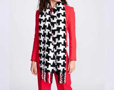 Pia Rossini Bryson Scarf In Black And White In Red