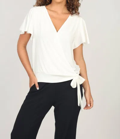 Veronica M Wrap Top In Ivory In White