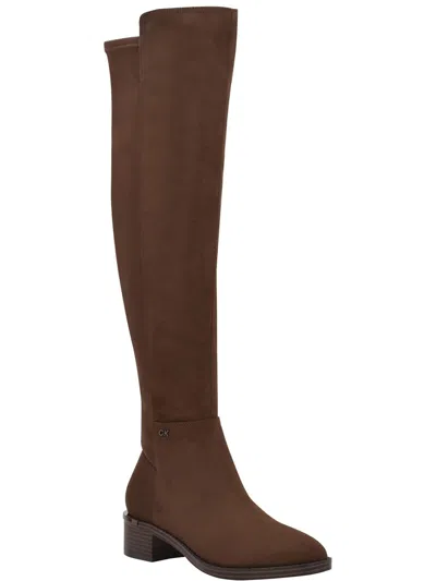 Calvin Klein Deedee Womens Faux Suede Tall Over-the-knee Boots In Multi
