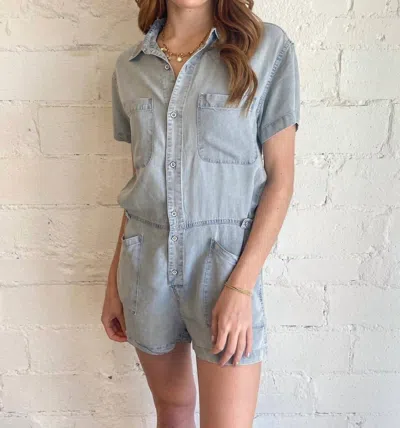 Vintage Havana Denim Dreams Romper In Blue