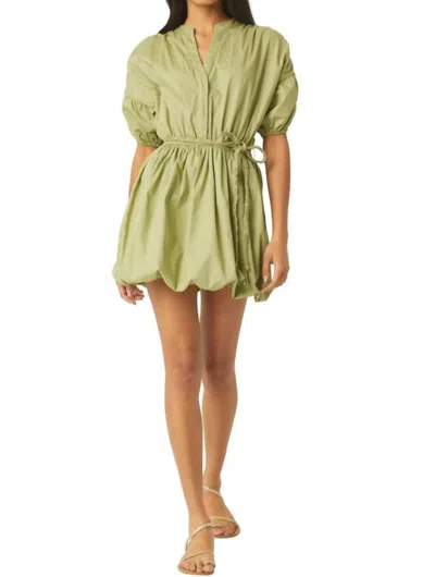 Misa Olivia Dress In Olive Cotton Poplin In Green