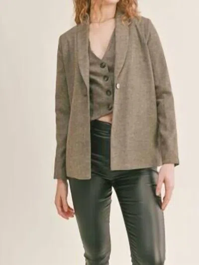 Sadie & Sage Fashion Student Blazer In Brown In Grey