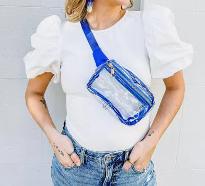 Caroline Hill Ferris Clear Belt Bag In Blue