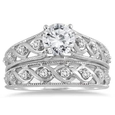 Sselects Ags Certified 1 1/4 Carat Tw Diamond Bridal Set In 14k White Gold J-k Color, I2-i3 Clarity