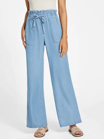 Guess Factory Collette Chambray Pants In Blue