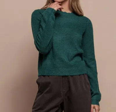 Red Haute Crew Neck Sweater In Emraled Green