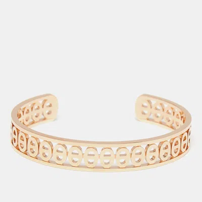 Pre-owned Hermes Chaine D'ancre Divine 18k Rose Gold Small Model Open Cuff Bracelet Sh