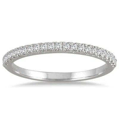 Sselects 1/8 Carat Tw Diamond Wedding Band In 14k White Gold