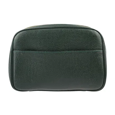 Pre-owned Louis Vuitton Pochette Leather Clutch Bag () In Green