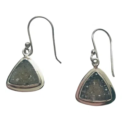 Charles Albert Women's Druse Triangle With Lip Earrings In Silver