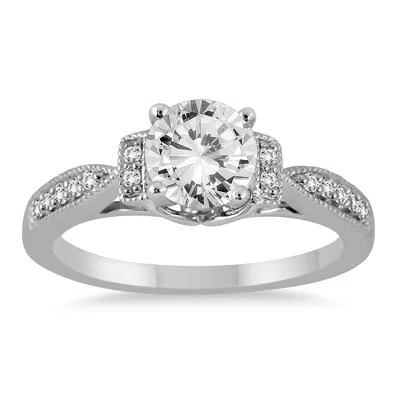 Sselects Ags Certified 1 1/10 Carat Tw Diamond Engagement Ring In 14k White Gold I-j Color, I2-i3 Clarity