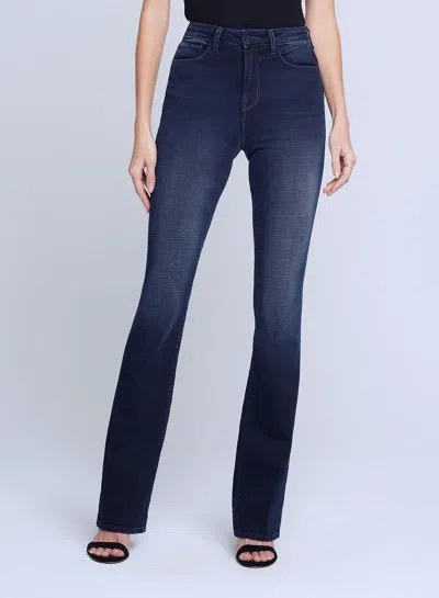 L Agence L'agence Selma Mid Rise Flare Jeans In Maverick In Blue