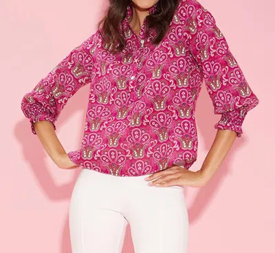 Jude Connally Odette Top In Lotus Block Orchid In Pink