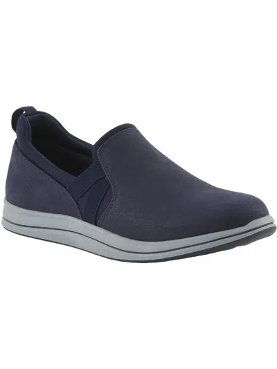 Cloudsteppers By Clarks Breeze Bali Womens Faux Suede Flats Slip-on Sneakers In Blue