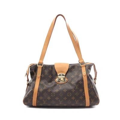 Pre-owned Louis Vuitton Stresa Pm Monogram Shoulder Bag Pvc Leather Brown