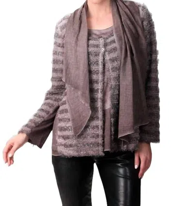 Angel 2-button Stripe Top In Taupe In Grey