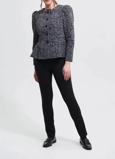 Joseph Ribkoff Boucle Jacket With Roped Shoulders In Black/grey