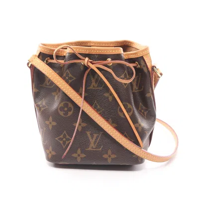 Pre-owned Louis Vuitton Nano Noe Monogram Shoulder Bag Pvc Leather Brown