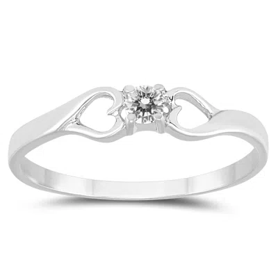 Sselects 1/10 Carat Tw Diamond Heart Promise Ring In 10k White Gold