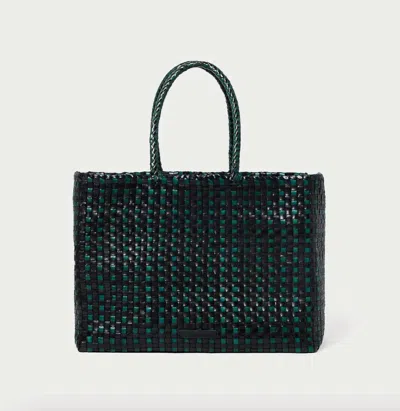 Loeffler Randall Klara Woven Tote In Forest/ Black In Green