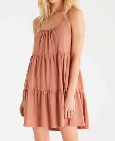 Z Supply Mari Knit Mini Dress In Burnt Cedar In Pink