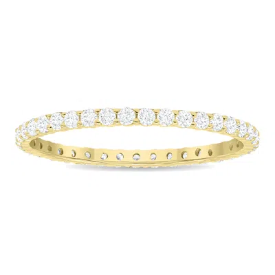 Sselects Women's 1/2 Carat Tw Thin Diamond Eternity Band In 10k Yellow Gold