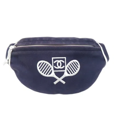 Pre-owned Chanel Canvas Clutch Bag () In Blue