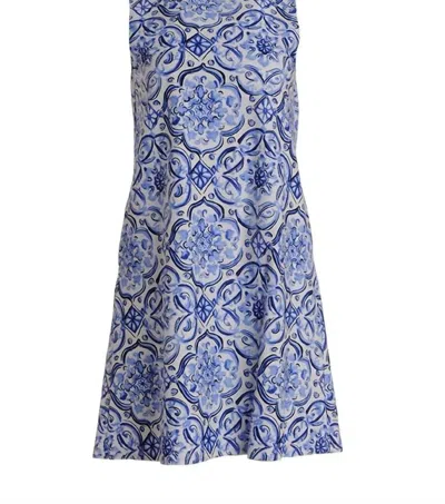 Jude Connally Beth Dress In Painted Tile Cobalt In Blue
