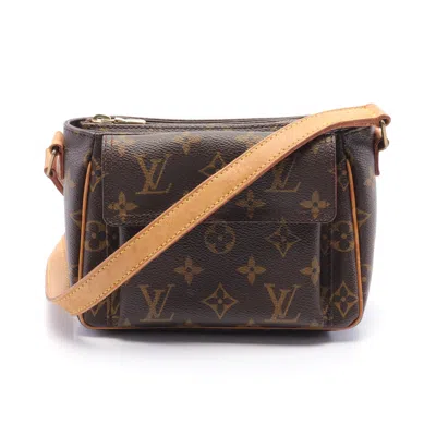 Pre-owned Louis Vuitton Vivacite Pm Monogram Shoulder Bag Pvc Leather Brown